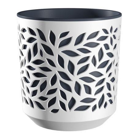 Кашпо Leaves Цв Белый/Анрацит 2,5л (КШ-9572)