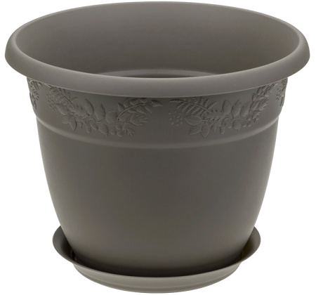Кашпо Рябина 5л с поддоном,Франц серый